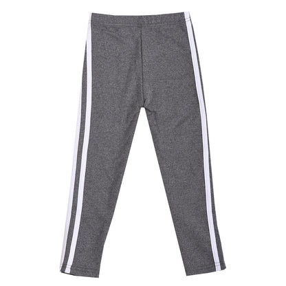 キッズ レギンス ストレッチ サイドライン レギンスパンツ 子供服 ダークグレー バリエーション画像