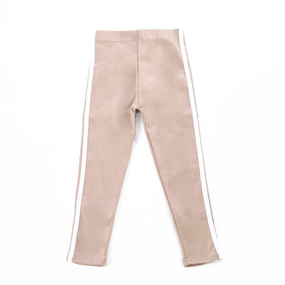 キッズ レギンス ストレッチ サイドライン レギンスパンツ 子供服 グレージュ バリエーション画像