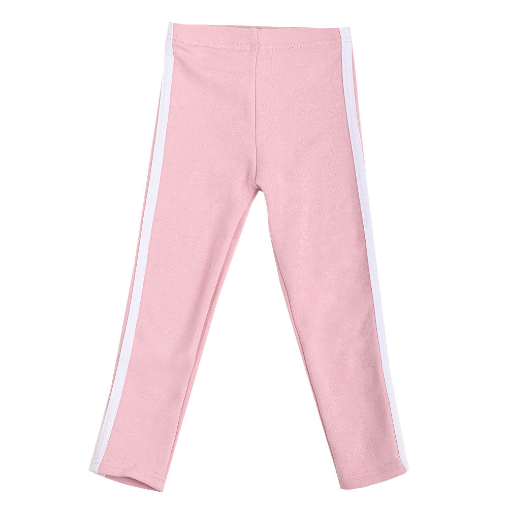 キッズ レギンス ストレッチ サイドライン レギンスパンツ 子供服 ライトピンク バリエーション画像