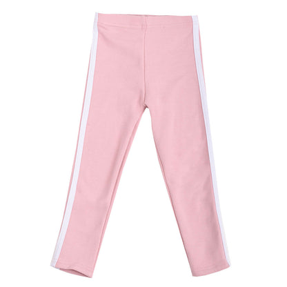 キッズ レギンス ストレッチ サイドライン レギンスパンツ 子供服 ライトピンク バリエーション画像