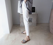 マタニティパンツ テーパードパンツ レディース 妊婦 ママ ゆったり 大きいサイズ 産後 産前 妊娠 9分丈 綿麻混 薄手 春夏