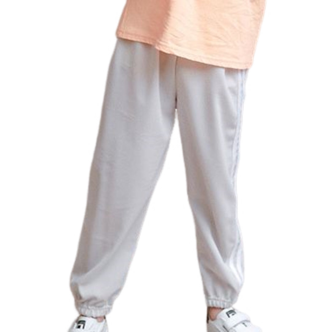 ロングパンツ 薄手 長ズボン ショートパンツ ハーフパンツ 半ズボン キッズ 春 夏 子供服 子ども服 女の子 男の子 ボトムス ロング丈 ショート丈 ゴムウエスト 裾ゴム サイドライン ブラック ピンク グレー シンプル カジュアル ラフ スポーティ 部屋着 パジャマ ルームウェア 秋 ダンス
