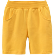 ハーフパンツ 短パン 半ズボン キッズ 子供服 子ども服 男の子 女の子 ボトムス ゴムウエスト ポケット付き 無地 ブラック グレー ブルー シンプル カジュアル かわいい キュート 部屋着 ルームウェア 春 夏