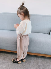 ロングパンツ サルエルパンツ スウェット キッズ ベビー 男の子 女の子 ボトムス 長ズボン ウエストゴム ポケット付き ロールアップ 春 秋 おしゃれ
