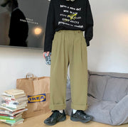 ロングパンツ ワイドパンツ 長ズボン メンズ 男性 ボトムス ウエストゴム ストレート ワイド ゆったり 大きいサイズあり 無地 単色 シンプル 着回し 合わせやすい カジュアル お洒落 お出かけ 普段使い 紳士服