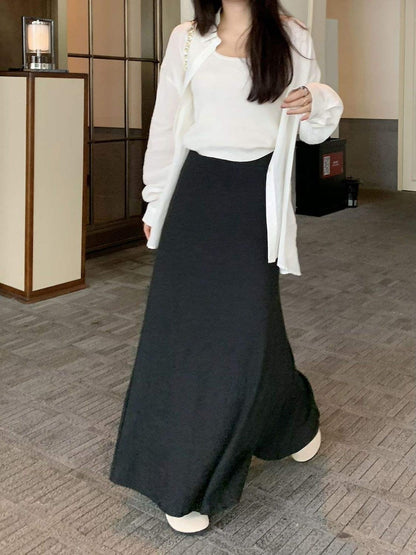 ロングスカート レディース ボトムス 無地 Aライン スカート 商品画像4