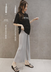 マタニティパンツ 妊婦ズボン 妊娠中 9分丈 ロングパンツ 長ズボン ボトムス 大きいサイズ 薄手 ワイドレグ ワイドパンツ マタニティウェア お腹サイズ調節可能 おしゃれ 無地 シンプル 春 夏