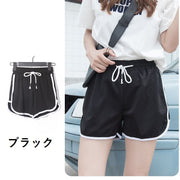 スポーツウェア ショートパンツ 短パン レディース 女性用 ボトムス 半ズボン ウエストゴム ライン入り 婦人用 フィットネス ヨガ 運動 ジム ランニング ジョギング 部屋着 ルームウェア