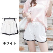 スポーツウェア ショートパンツ 短パン レディース 女性用 ボトムス 半ズボン ウエストゴム ライン入り 婦人用 フィットネス ヨガ 運動 ジム ランニング ジョギング 部屋着 ルームウェア