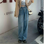 デニムパンツ ワイドパンツ バギージーンズ バギーパンツ ウエストバックル付き レディース ボトムス ジーンズ ジーパン 長ズボン ロングパンツ 無地 シンプル おしゃれ かわいい かっこいい 定番 カジュアル デイリー ヘビロテ お出かけ 普段使い 体型カバー 女性用