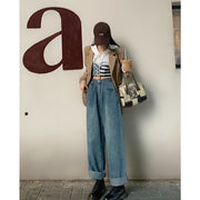 デニムパンツ ワイドパンツ バギージーンズ バギーパンツ ウエストバックル付き レディース ボトムス ジーンズ ジーパン 長ズボン ロングパンツ 無地 シンプル おしゃれ かわいい かっこいい 定番 カジュアル デイリー ヘビロテ お出かけ 普段使い 体型カバー 女性用