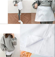 付け裾 つけ裾 フェイクレイヤードシャツ レディース 女性 カットソー Tシャツ サイドスリット ウエストゴム スカート 無地 重ね着風 体型カバー カジュアル シンプル かわいい おしゃれ デイリー 普段使い お出かけ トップス ボトムス ホワイト グレー ブラック