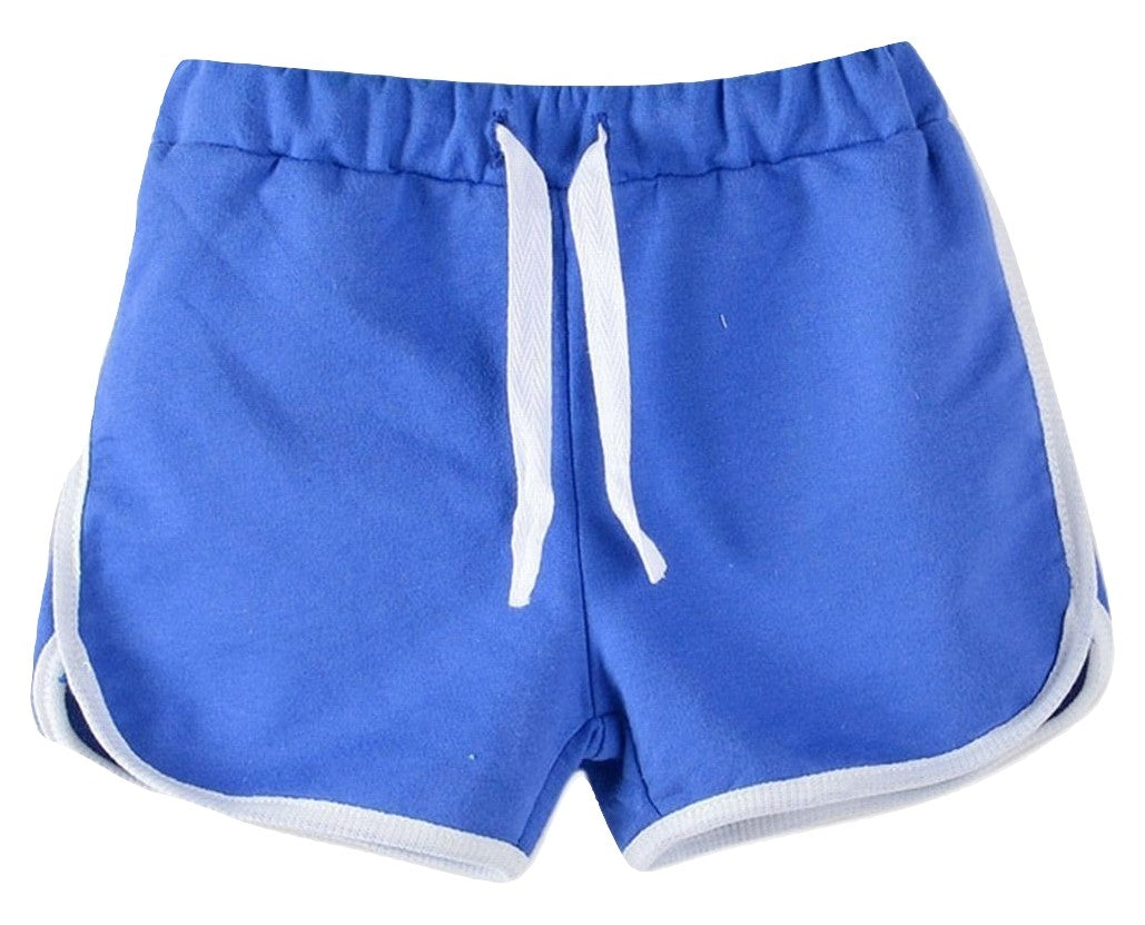 子供用 ショートパンツ ホットパンツ ボトムス スウェット ウエストゴム ブルー バリエーション画像