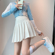 スカート プリーツスカート ミニスカート ショート丈 レディース 女性 ボトムス ハイウエスト ファスナー 無地 シンプル 大きいサイズ お洒落 婦人服