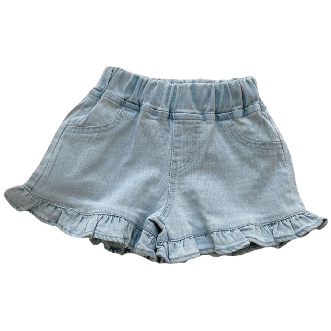 ショートパンツ 半ズボン キッズ ベビー ジュニア 女の子 ブルー バリエーション画像