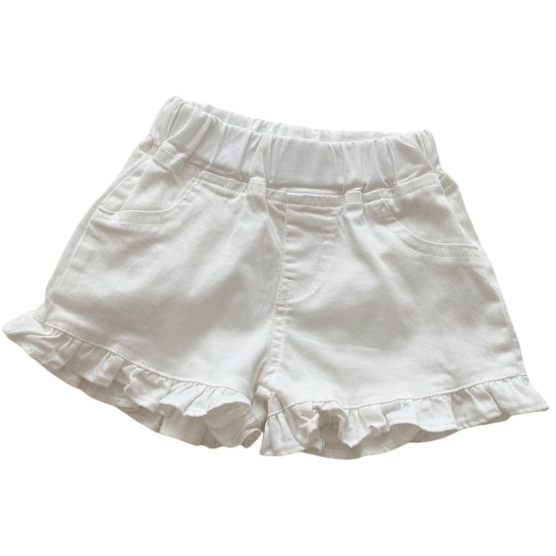 ショートパンツ 半ズボン キッズ ベビー ジュニア 女の子 ホワイト バリエーション画像