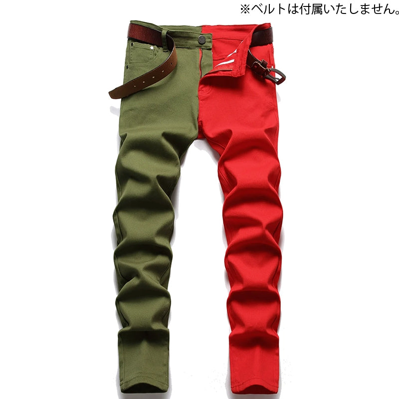 ジーンズ スキニーデニム メンズ 男性 バイカラー ツートン 商品画像2