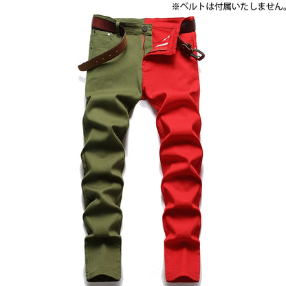 ジーンズ スキニーデニム メンズ 男性 バイカラー ツートン 商品画像2