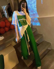 ワイドパンツ リラックス ロングパンツ 春 夏 レディース 女性 婦人 薄手 女子 リブパンツ 紐 ゆったり 軽やか 軽量 体型カバー 美脚 ストレート 無地 単色 カジュアル シンプル 春 夏 秋