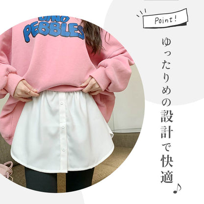 付け裾 つけ裾 フェイクレイヤードシャツ 重ね着風 大きいサイズ レディース 商品画像4