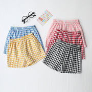 ショートパンツ 半ズボン キッズ 子供服 女の子 男の子 ボトムス 夏 チェック柄 ウエストゴム かわいい おしゃれ お出かけ カジュアル 普段着 遊び着 部屋着 ルームウェア 女児 男児 90 100 110 120 130 140 黒 黄色 赤 青 ピンク