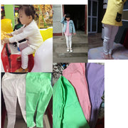 レギンスパンツ キッズ 女の子 男の子 デニム風ボトムス ロング 9分丈 ウエストゴム 美脚 スキニー スリム タイト フィット