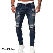 ジーンズ デニムパンツ メンズ 紳士服 ボトムス ジーパン Gパン ロングパンツ 長ズボン スキニー スリム タイト フィット ダメージ加工 細身 おしゃれ かっこいい カジュアル デイリー 普段使い 大きいサイズ