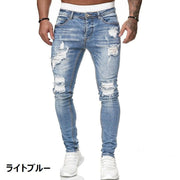 ジーンズ デニムパンツ メンズ 紳士服 ボトムス ジーパン Gパン ロングパンツ 長ズボン スキニー スリム タイト フィット ダメージ加工 細身 おしゃれ かっこいい カジュアル デイリー 普段使い 大きいサイズ