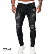 ジーンズ デニムパンツ メンズ 紳士服 ボトムス ジーパン Gパン ロングパンツ 長ズボン スキニー スリム タイト フィット ダメージ加工 細身 おしゃれ かっこいい カジュアル デイリー 普段使い 大きいサイズ