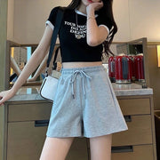 ショートパンツ レディース 女性用 ボトムス ズボン 短パン フレア 無地 ウエストゴム おしゃれ カジュアル シンプル 部屋着 ブラック ホワイト グレー 黒 白