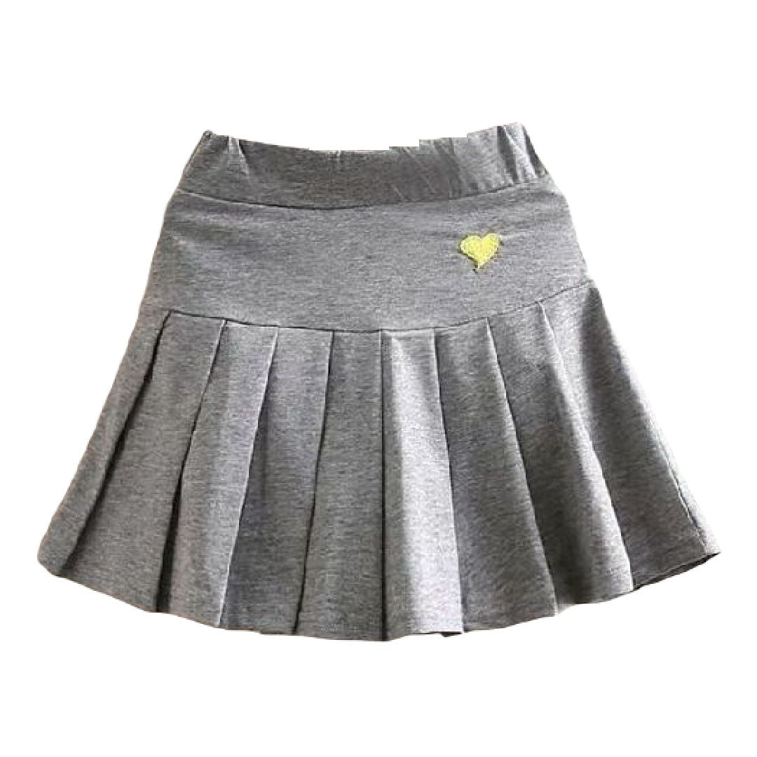 ミニスカート インナーパンツ付き キッズ ジュニア ベビー 子供用 グレー バリエーション画像