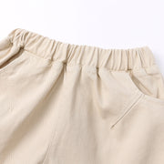 ショートパンツ ハーフパンツ 半ズボン キッズ 子供服 子ども服 男の子 女の子 ユニセックス 男女兼用 ボトムス ショート丈 ゴムウエスト ポケット付き 無地 ホワイト ネイビー アーミーグリーン カーキ シンプル カジュアル おしゃれ クール かっこいい かわいい キュート 春 夏