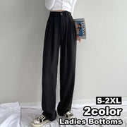 スラックス レディース ボトムス ロングパンツ 大きいサイズあり ストレート ワイドレッグ ハイウエスト シンプル 無地 きれいめ カジュアル オフィス 上品 女性 大人女子