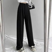 スラックス レディース ボトムス ロングパンツ 大きいサイズあり ストレート ワイドレッグ ハイウエスト シンプル 無地 きれいめ カジュアル オフィス 上品 女性 大人女子