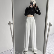 スラックス レディース ボトムス ロングパンツ 大きいサイズあり ストレート ワイドレッグ ハイウエスト シンプル 無地 きれいめ カジュアル オフィス 上品 女性 大人女子