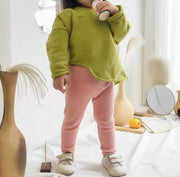 ロングパンツ 長ズボン リブ レギパン レギンスパンツ 子供服 キッズ ベビー 男の子 女の子 無地 シンプル 単色 後ろポケット ウェストゴム おしゃれ 通園 通学 男児 女児 デイリー 普段使い