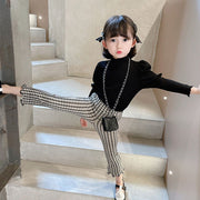 ロングパンツ フレアパンツ ボトムス キッズ ベビー 子供服 女の子 長ズボン 無地 単色 チェック柄 シンプル かわいい おしゃれ カジュアル