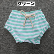 ブルマパンツ オーバーパンツ かぼちゃパンツ ベビー キッズ 子供服 ショートパンツ 短パン ボトムス 女の子 男の子 ウエストゴム 赤ちゃん 赤ん坊 ボーダー 着回し カジュアル 可愛い 70 80 90 100 110