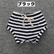 ブルマパンツ オーバーパンツ かぼちゃパンツ ベビー キッズ 子供服 ショートパンツ 短パン ボトムス 女の子 男の子 ウエストゴム 赤ちゃん 赤ん坊 ボーダー 着回し カジュアル 可愛い 70 80 90 100 110