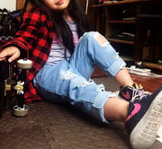 デニムパンツ ダメージデニムパンツ ジーンズ ロングパンツ キッズ ジュニア 子供服 男の子 女の子 男女兼用 ボトムス 破れ加工 擦れ 穴あき カジュアルパンツ ズボン 長ズボン ジーパン おしゃれ ラフ 普段着 スポーツ着 ボーイズ ガールズ ユニセックス