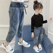 ロングパンツ 長ズボン ボトムス キッズ 子供服 女の子 ウエストゴム リボン ポケット ハイウエスト ダメージ おしゃれ シンプル カジュアル お出かけ