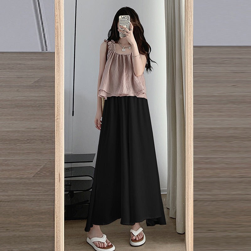 ロングパンツ ワイドパンツ フレアワイドパンツ レディース スカーチョ フレアパンツ 商品画像3