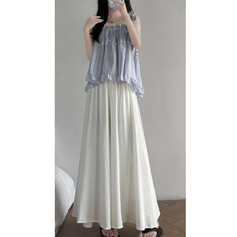 ロングパンツ ワイドパンツ フレアワイドパンツ レディース スカーチョ フレアパンツ 商品画像4