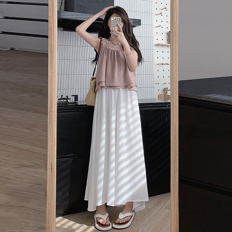 ロングパンツ ワイドパンツ フレアワイドパンツ レディース スカーチョ フレアパンツ 商品画像5