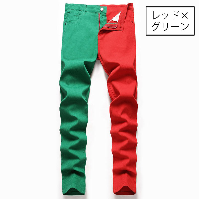 ジーンズ スキニーデニム メンズ 男性 バイカラー 個性的 商品画像2