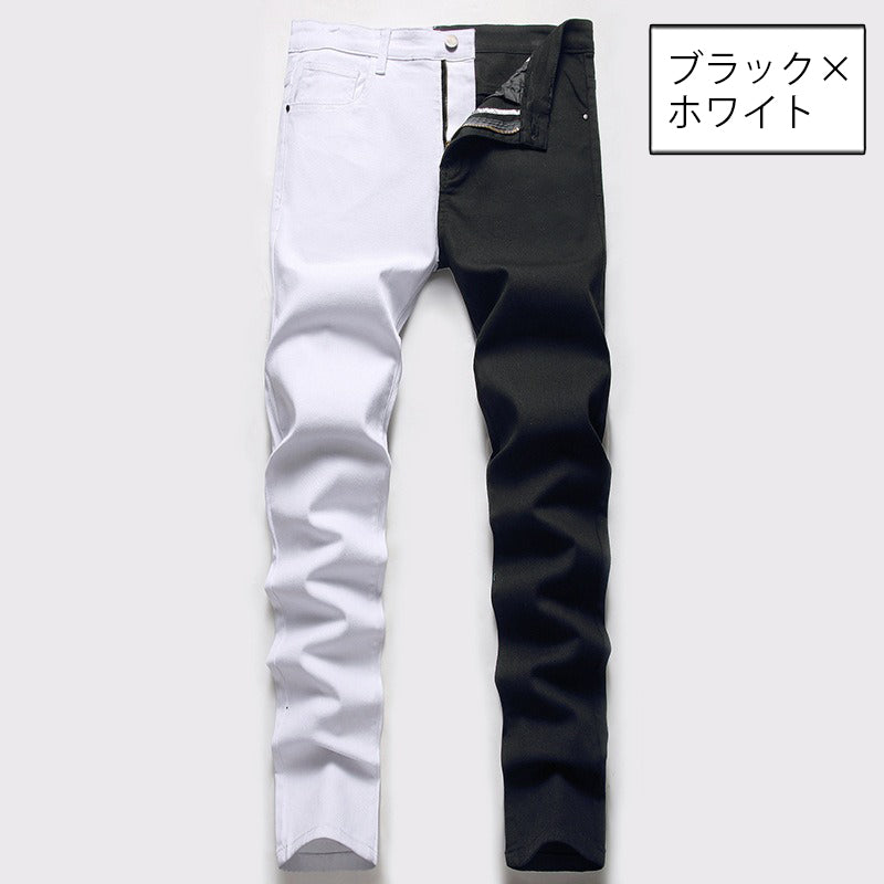ジーンズ スキニーデニム メンズ 男性 バイカラー 個性的 商品画像3