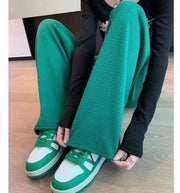 ロングパンツ ワイドパンツ イージーパンツ レディース 女性 ボトムス 長ズボン ウエストゴム ハイウエスト 無地 シンプル 着回し お洒落 プリーツパンツ
