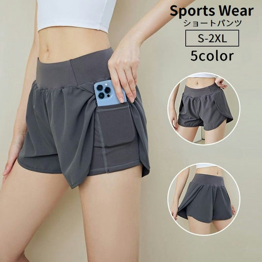 スポーツウェア ショートパンツ インナーパンツ付き 短パン レディース ボトムス 商品画像