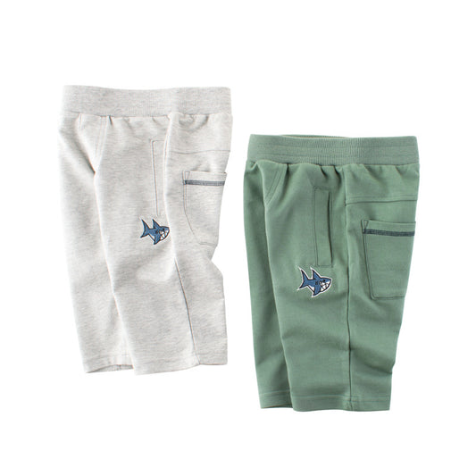 スウェットパンツ 7分丈ズボン スウェット サメワッペン 子供服 キッズ 商品画像