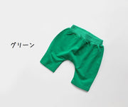 ハーフパンツ キッズ ベビー 男の子 女の子 子供用 男女兼用 ショートパンツ サルエル風 5分丈 夏 ボトムス 半ズボン 無地